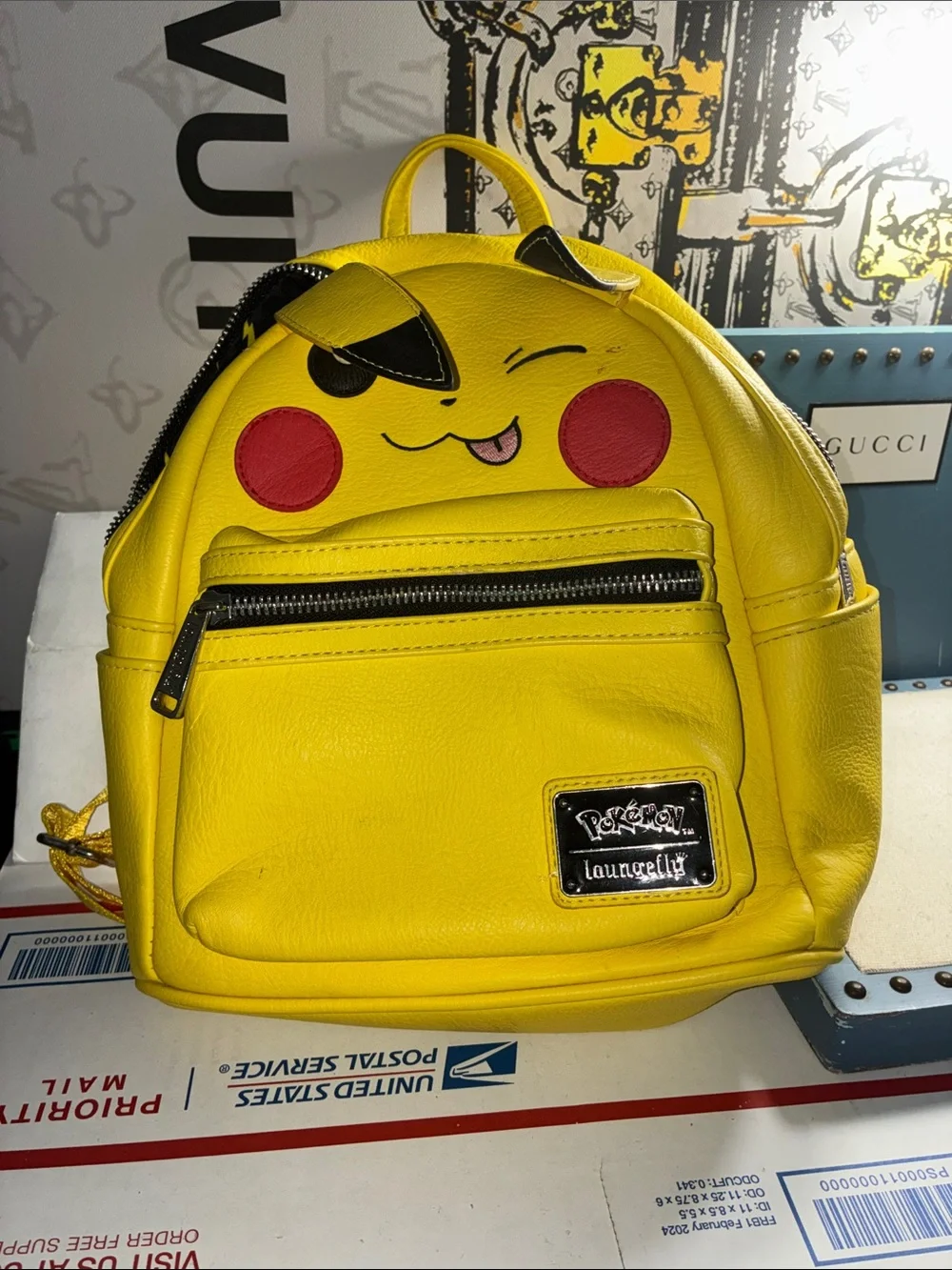 Loungefly Yellow Pikachu Kids Mini Backpack with Red Cheeks